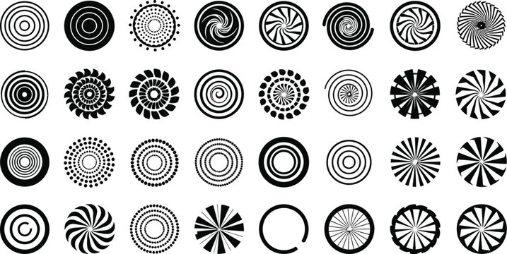 Circle pattern set vector design elements geometric shape abstract