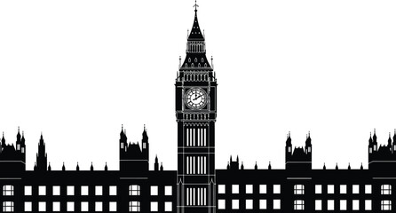 Fototapeta premium Big ben london england parliament building architecture silhouette