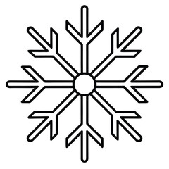 snowflake pattern simple vector icon on black color and white background