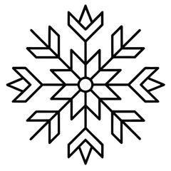 snowflakes pattern simple vector icon on black color and white background