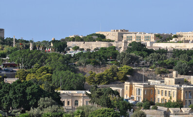 Obraz premium Drone view of Valletta city - capital of Malta island