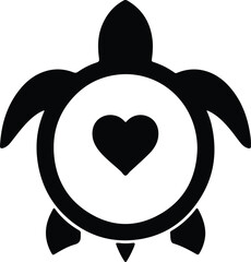 Illustrator Vector Sea turtle graphic heart symbol simple silhouette