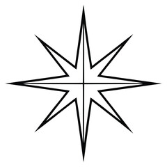 star of bethlehem simple vector icon on black color and white background
