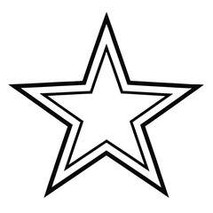 star shape simple vector icon on black color and white background