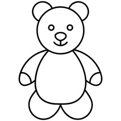 toy bear simple vector icon on black color and white background