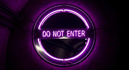 Illuminated Prohibition Symbol Warning Users About Restricted Access Zone Only
