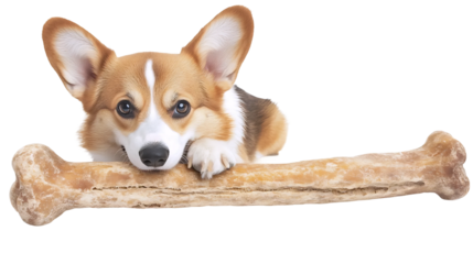 Cute Corgi Puppy With Toy Bone