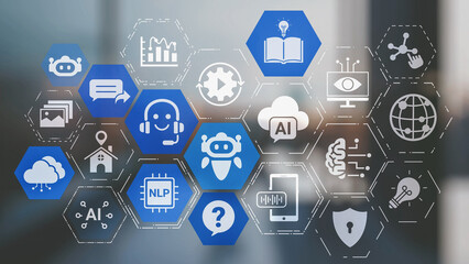 AI Virtual Assistant Artificial Intelligence Chatbot Controlled by Prompt Engineering for Explainable Generative AI information and LLM Deep Learning Technology for Smart Business Work Support. Spire