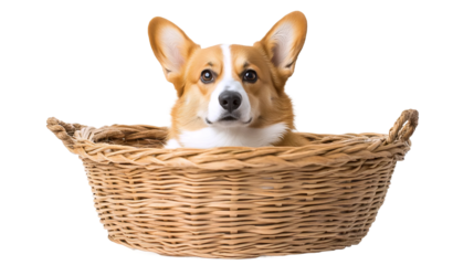 Fluffy Corgi Puppy Sitting