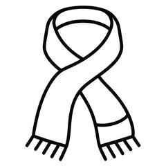 winter scarf pattern simple vector icon on black color and white background