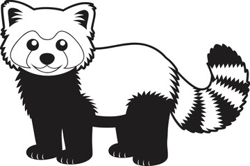 Stylized Red Panda on White Background for Stock Images