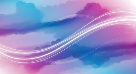 Abstract watercolor swirls of pink blue and purple with light streaks