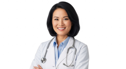 The Confident Healthcare Professional: A radiant, skilled healthcare professional exudes assurance, wearing a stethoscope with genuine warmth. Capturing the embodiment of compassion and expertise.