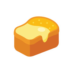 a rustic slice of artisan bread with a pat of butter vector illustration