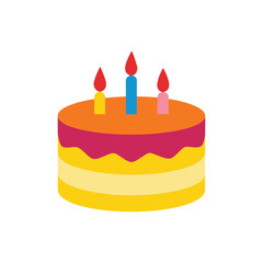 Simple colorful cake vector illustration