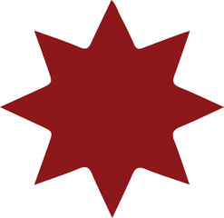 Simple abstract maroon shape in the corner on clean white background for design projects