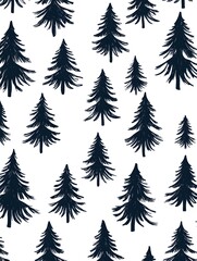 Obraz premium Silhouette of a Christmas tree illustration png transparent background