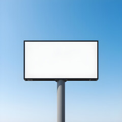 Fototapeta premium Blank Horizontal Outdoor Billboard Mockup Against Clear Blue Sky