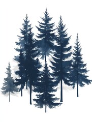 Fototapeta premium Silhouette of a Christmas tree illustration png transparent background