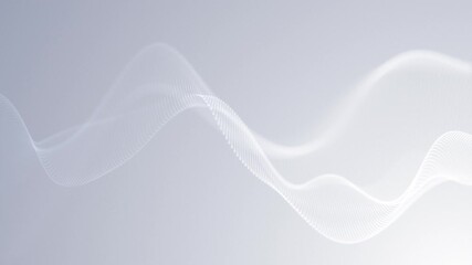 Particles blue wave Cyber technology background loop. Mesh glowing dots digital luxurious wave particles flows background, Motion of digital data flow. Seamless loop.  wave gray and white background - Powered by Adobe