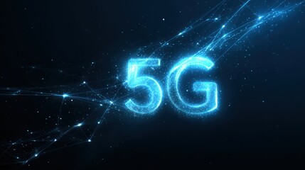 5G or 6G dot line mobile technology. Wireless data network and connection technology concept. high-speed, futuristic background. vector design.