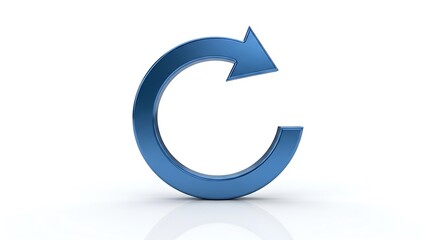 Elegant blue circular arrow pointing right suggesting reload, refresh or redirection concept