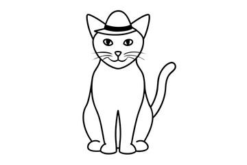 A domestic cat wearing a Hat