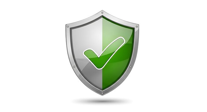 Shield with checkmark offers robust protection for your digital security solution a powerful defense
