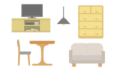シンプルな家具のイラストセット