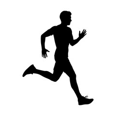 Running man silhouette vector graphic isolated on white background ideal for sports fitness and health designs