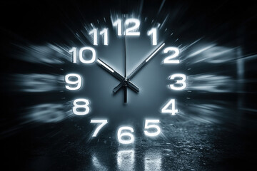 Futuristic abstract background with glowing numbers and pale gradient center for text