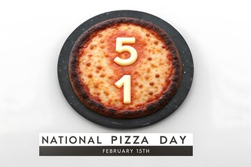 Celebrate national pizza day with a delicious hot pizza number 51 for party or event
