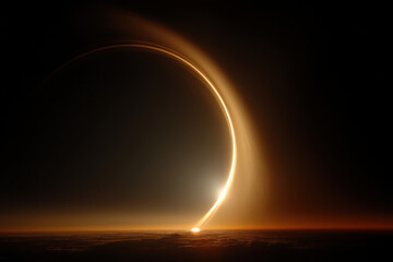 Twisting smoke funnel with dramatic rim lighting on a dark black background