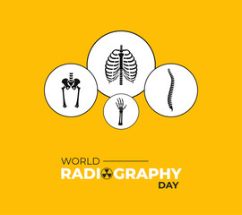 World Radiography Day. 8 November. Template for background with banner, poster and card. Vector illustration.