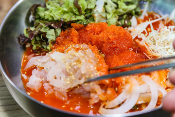 Korean cold Raw Fish Soup