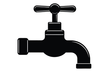 faucet tap vector icon silhouette