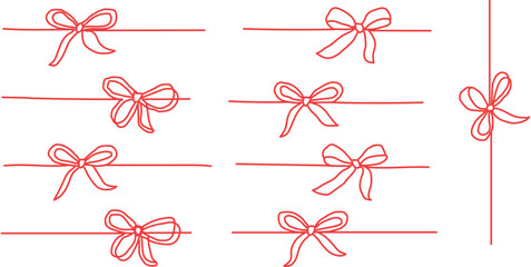 Festive Red Bows on White Background Holiday Gift Wrapping Pattern with Elegant Minimalist Design for Celebrations