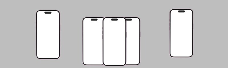 Realistic smartphone mockup. Mobile phone Mockup with isolated on white background. Device front view. 3D mobile phone with shadow. Realistic, high quality smart phone mockup for ui ux presentation.