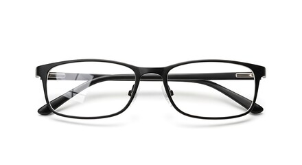 Sleek modern black eyeglasses with minimalist design offer clear vision and sophisticated style for any professional.