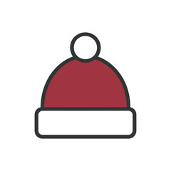 colored icon hat with a pompom vector on a white background
Vector color icon for New Year and Christmas