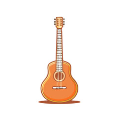 Obraz premium Acoustic guitar with a warm brown body and light colored neck and strings