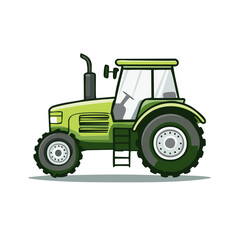Obraz premium Modern green farm tractor agricultural machinery isolated vector illustration