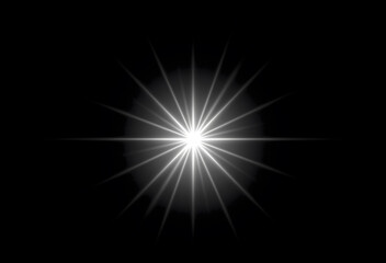 A White Starburst Light on Dark Background, Offering a Clean and Minimalist Look. Perfect for Modern Designs, Energy Themes and High-End Branding.
