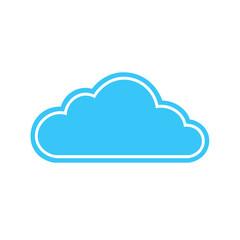 Stylized blue cloud icon vector illustration for weather and technology concepts