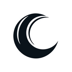 Crescent Moon Silhouette Minimalist Abstract Graphic Symbol