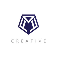 Innovative letter M vector logo design symbol icon for startup and modern branding