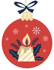 Cute Christmas ball toy with Hot Candle with Snowflakes