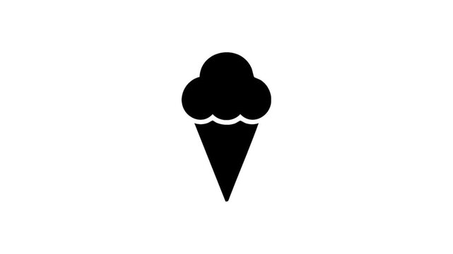 Ice cream cone isolated on white background icon vector