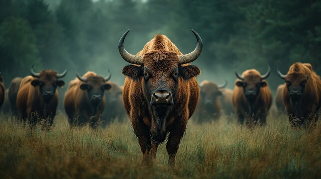 bison, buffalo, animal, mammal, bull, wildlife, wild, nature - Powered by Adobe