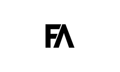 FA initial letters, monogram logo